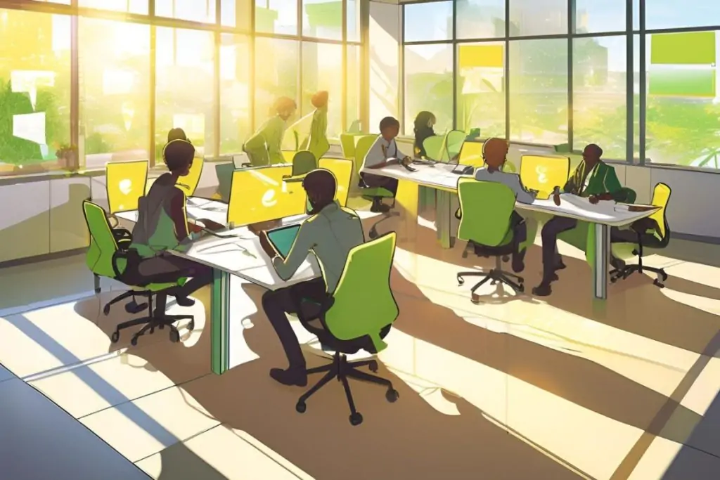 Cuisine moderne aménagée par Maison Reflet Bureau collaboratif naturel